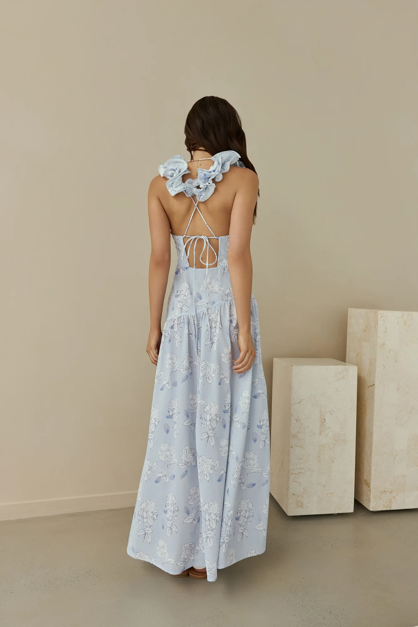 Pretty Smile Maxi Dress Blue - luluinthesky