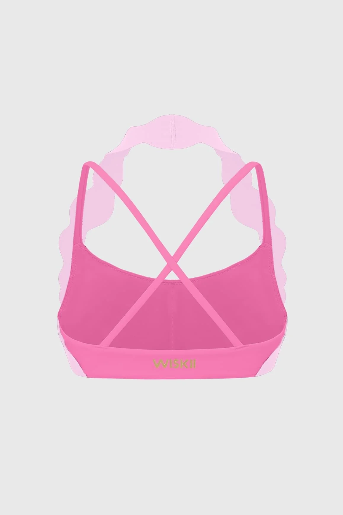 Scallop-Halter Contrast Bra