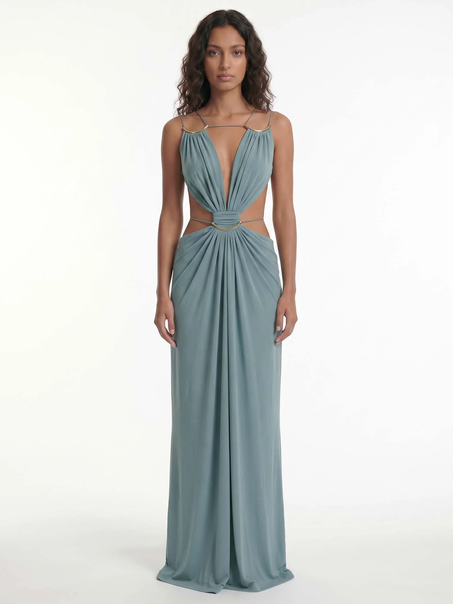 Multi Strap Cutout Maxi Dress