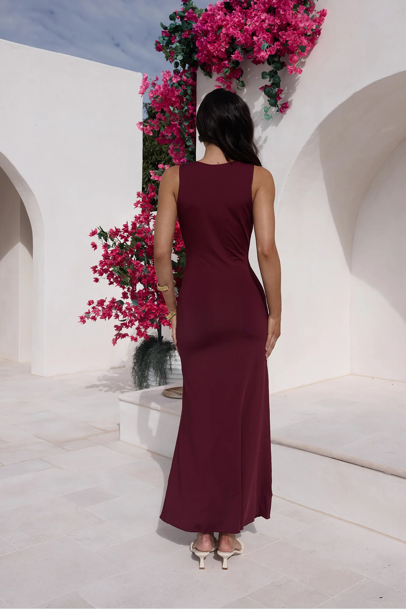 Coastal Caprice Maxi Dress Burgundy - luluinthesky