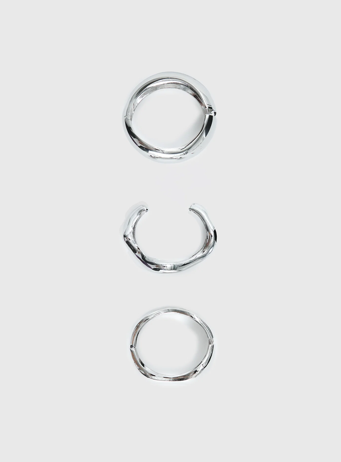 Hot Gossip Cuff Set Silver