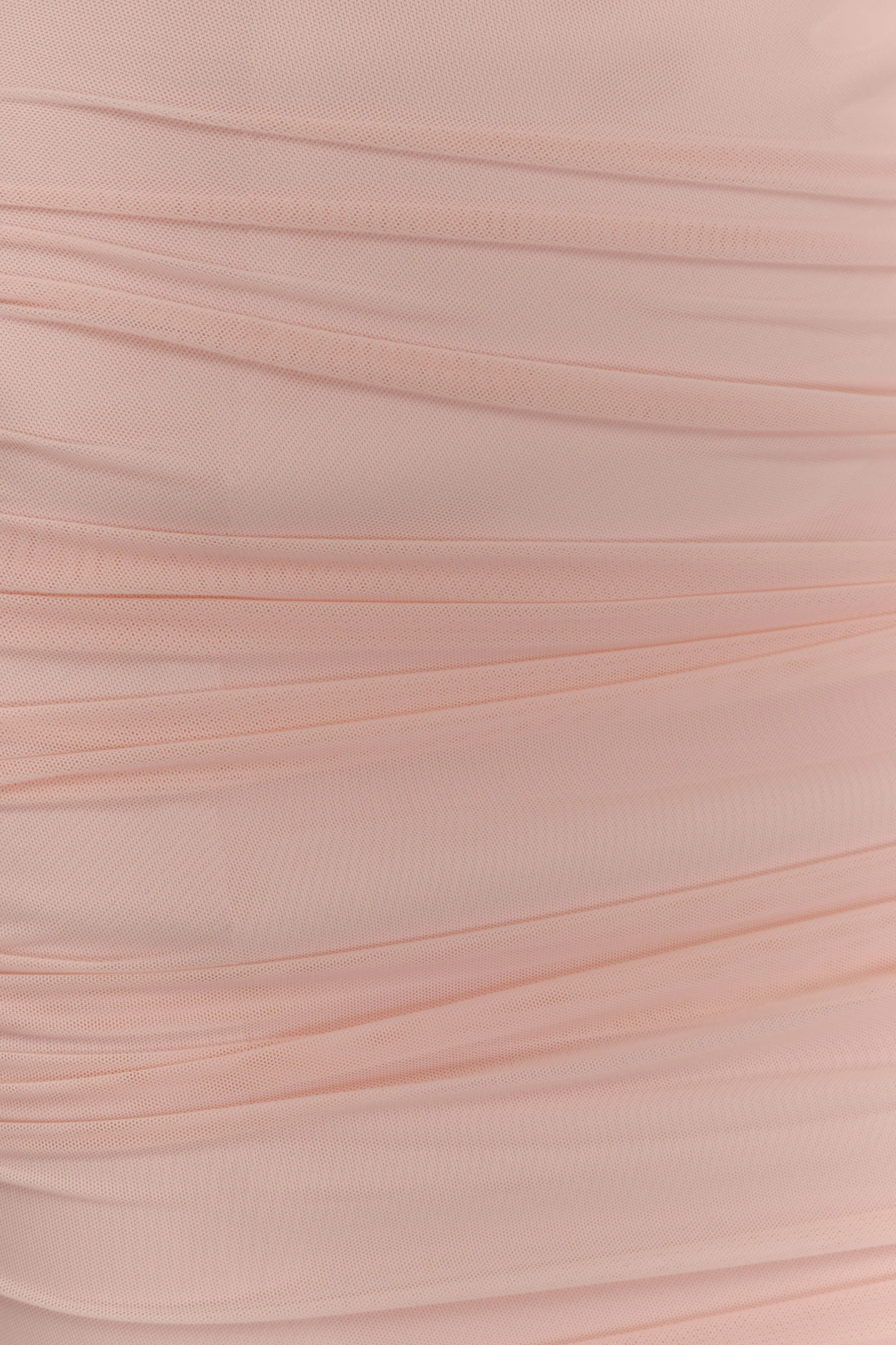 Jianna Strapless Mesh Mini Dress - Powder Pink