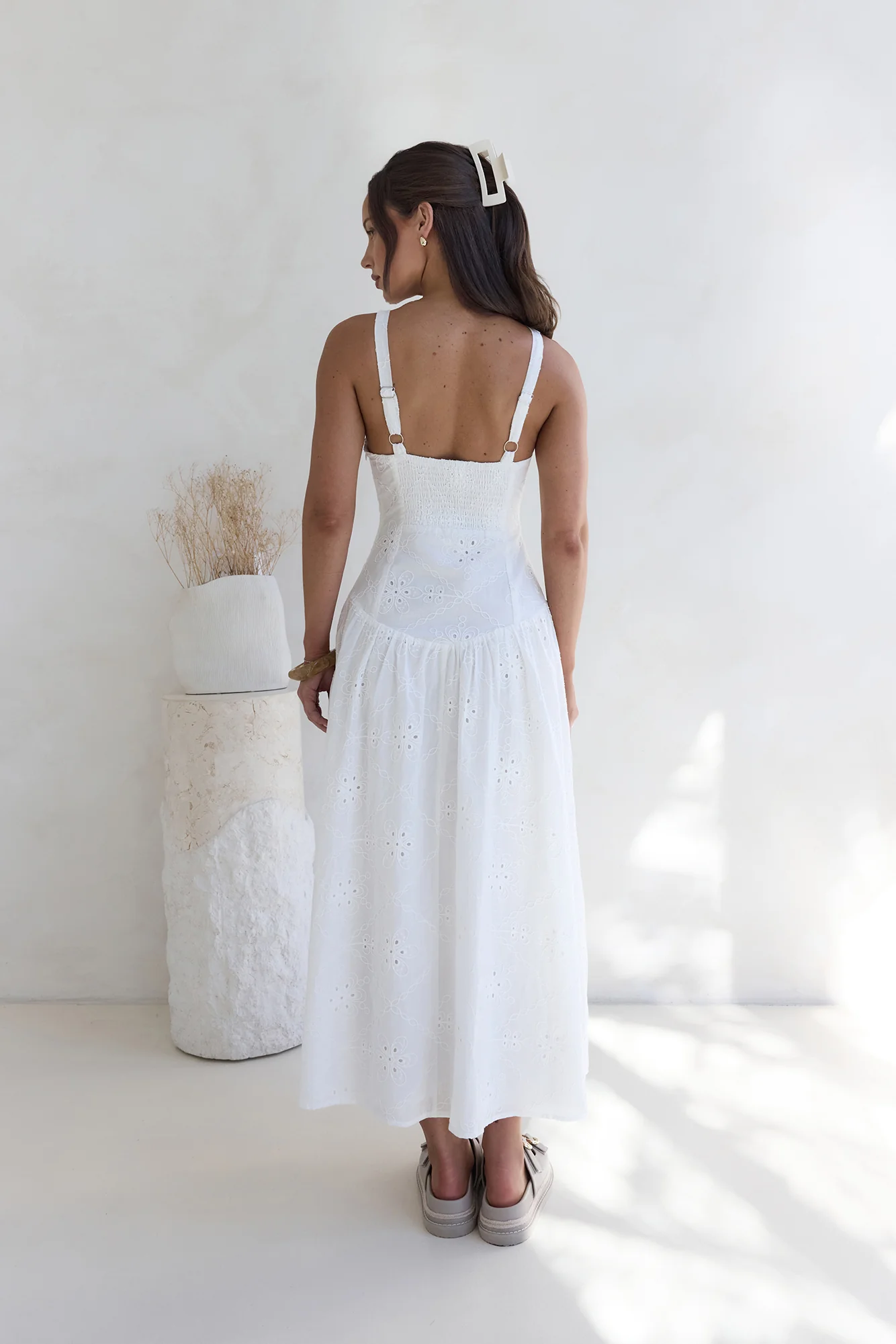 Jasmine Jewel Embroidered Maxi Dress White - luluinthesky