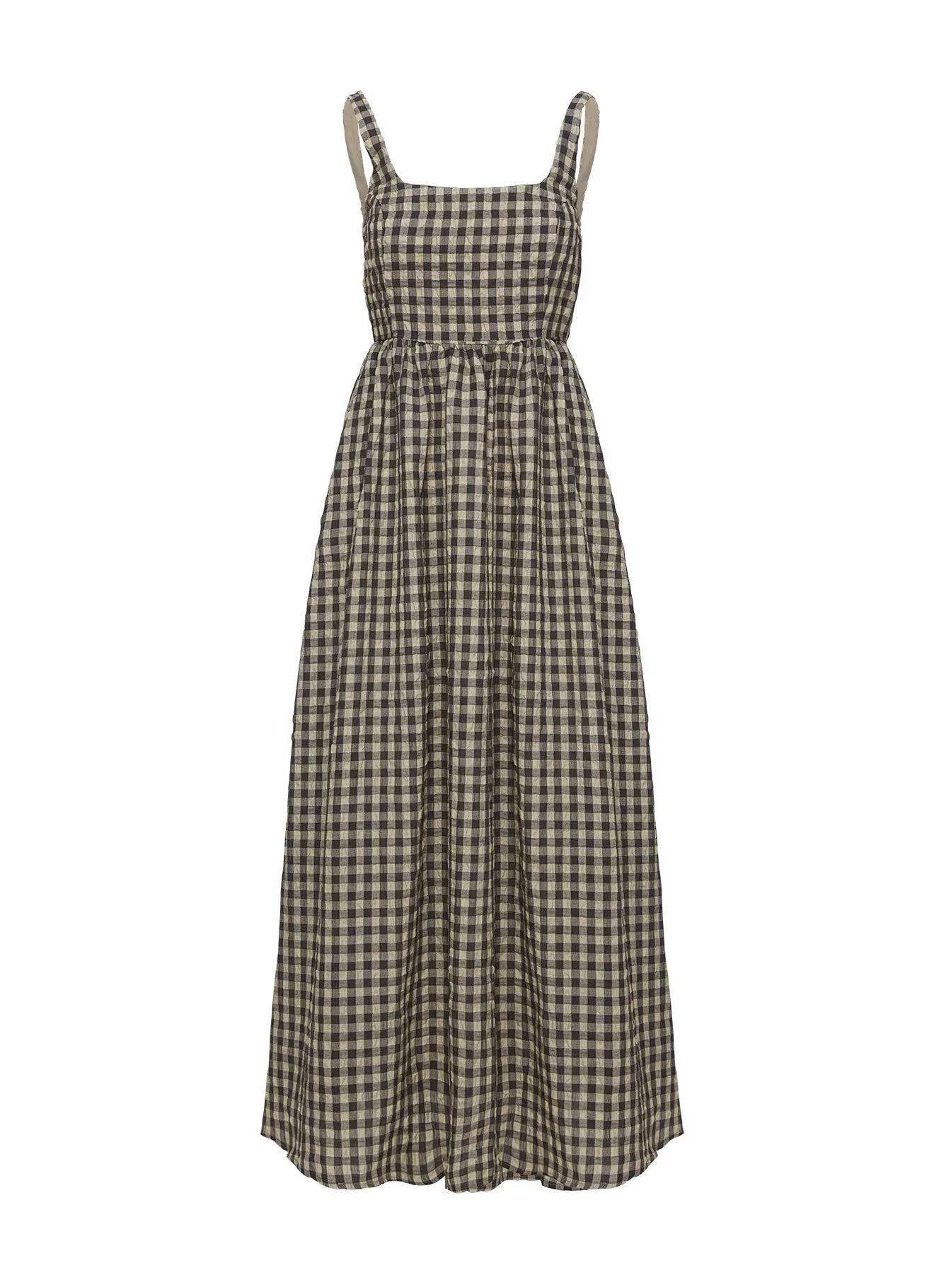 Cartmel Check Maxi Dress Black / Cream - luluinthesky