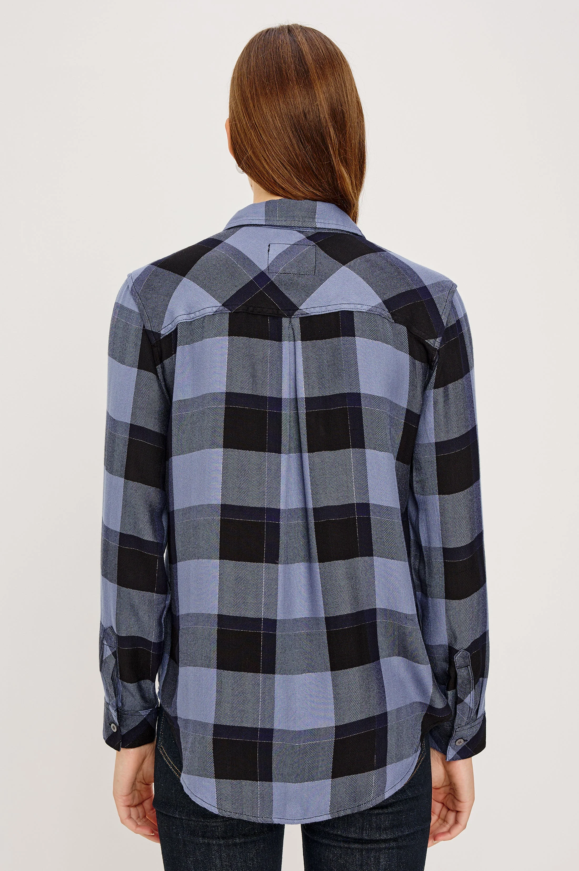 Hunter Shirt - Periwinkle Navy Silver Lurex