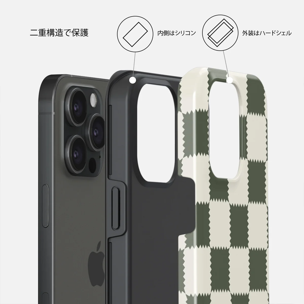 Retro Grid - iPhone 15 Pro ケース