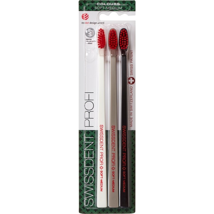 Swissdent Szczoteczki do zębów Profi Colours Trio Miękki średni