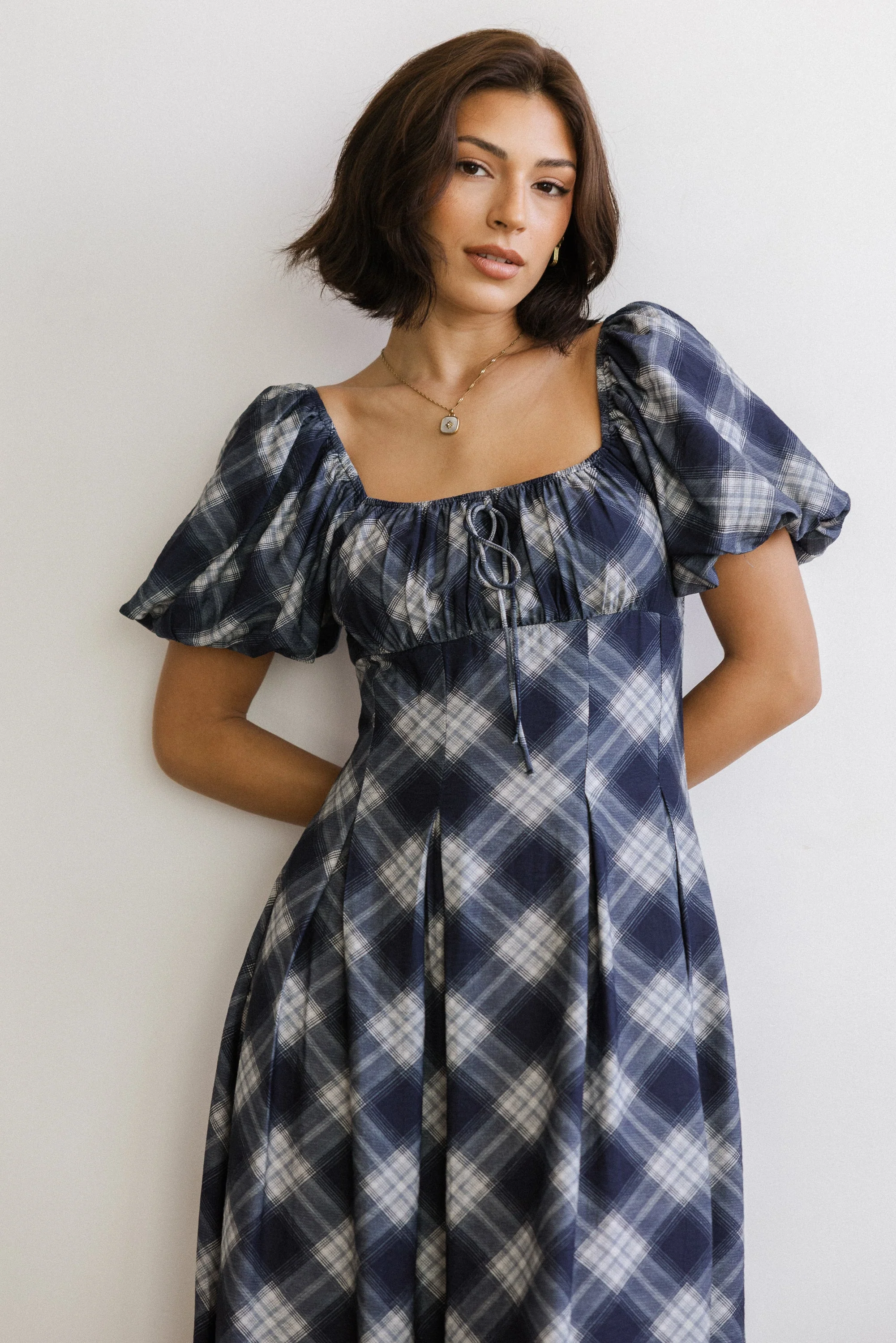 Kasey Plaid Midi Dress