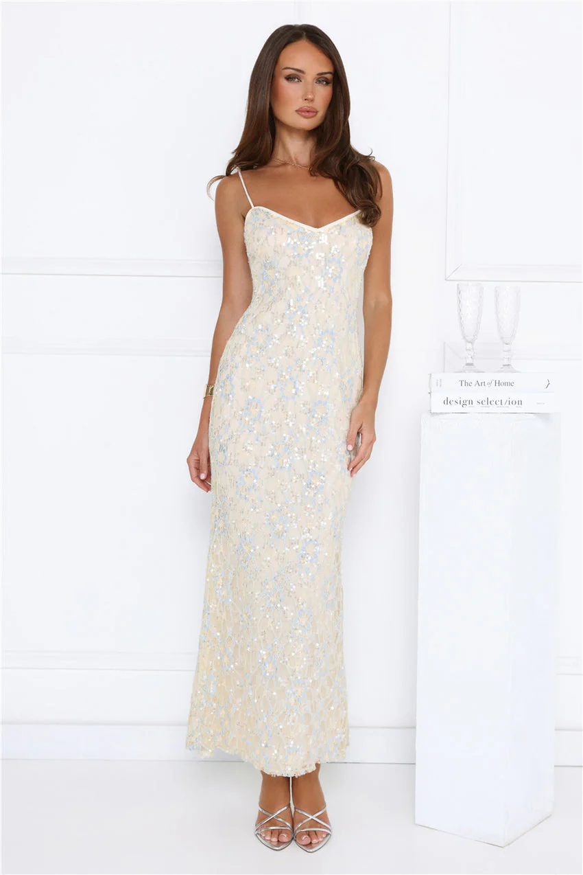 She's Always Right Lace Maxi Dress Yellow - luluinthesky