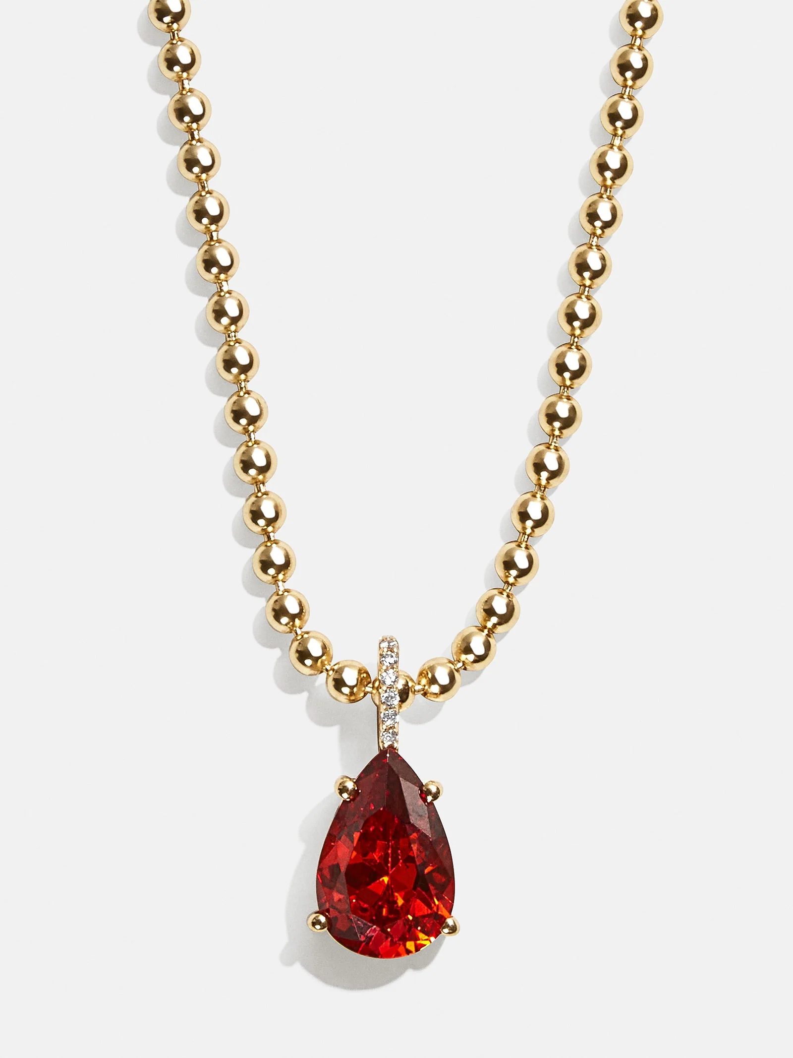 Esther 18K Gold Plated Sterling Silver Birthstone Necklace - Garnet