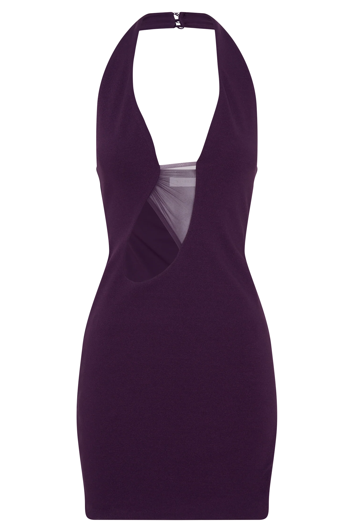 Aubree Crepe And Mesh Mini Dress - Purple