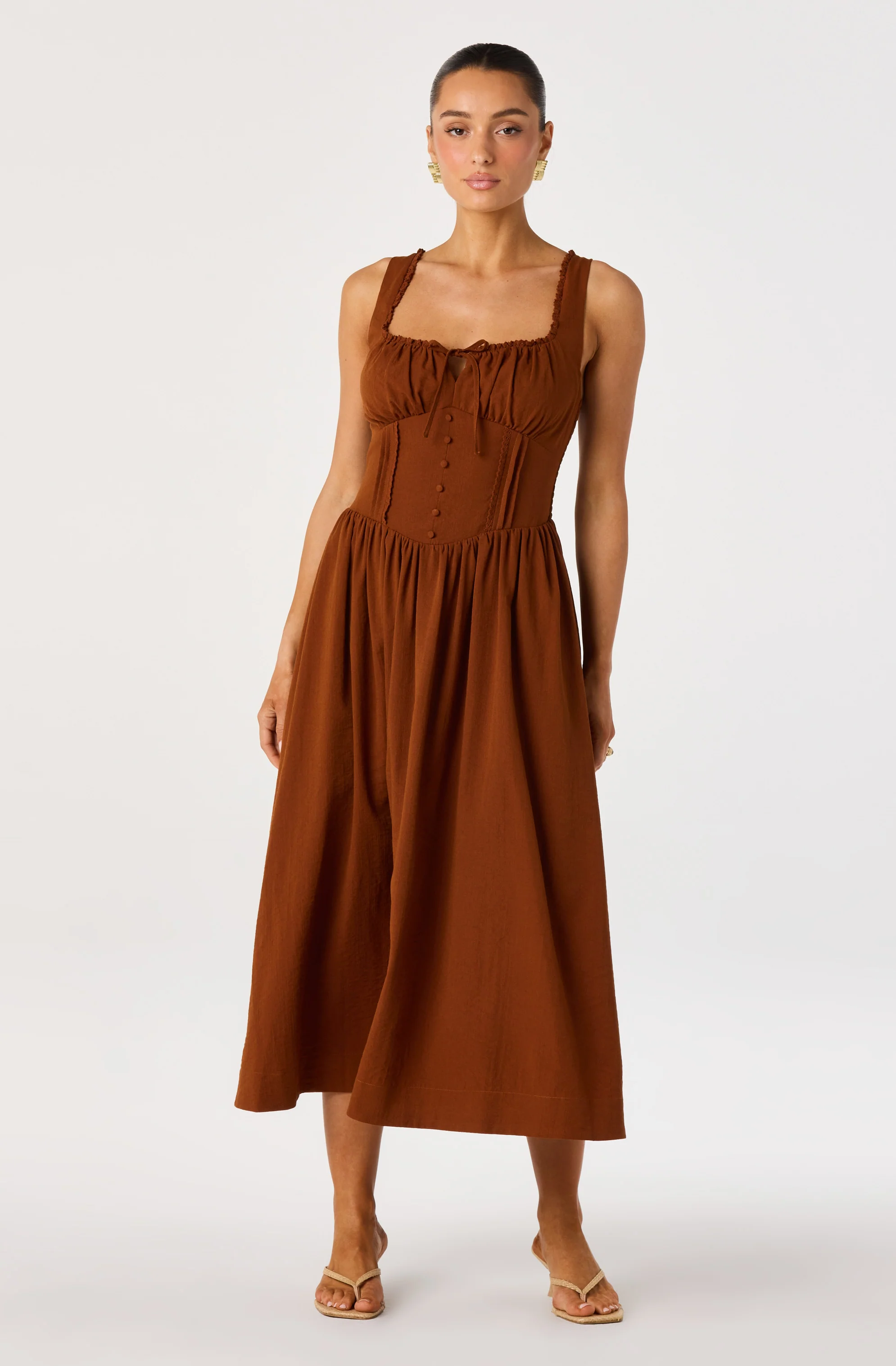 Sahana Crochet Trim Milkmaid Dress
