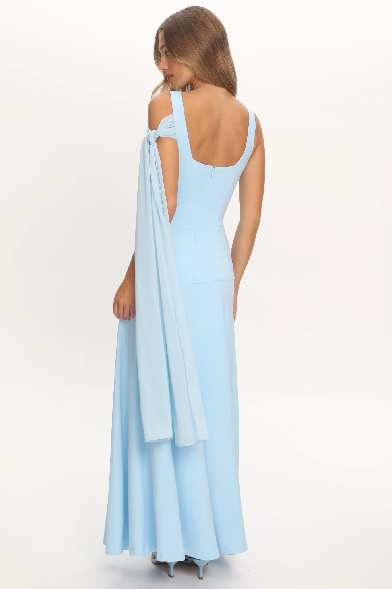 Lylah Sash Neckline Maxi Dress Light Blue - luluinthesky