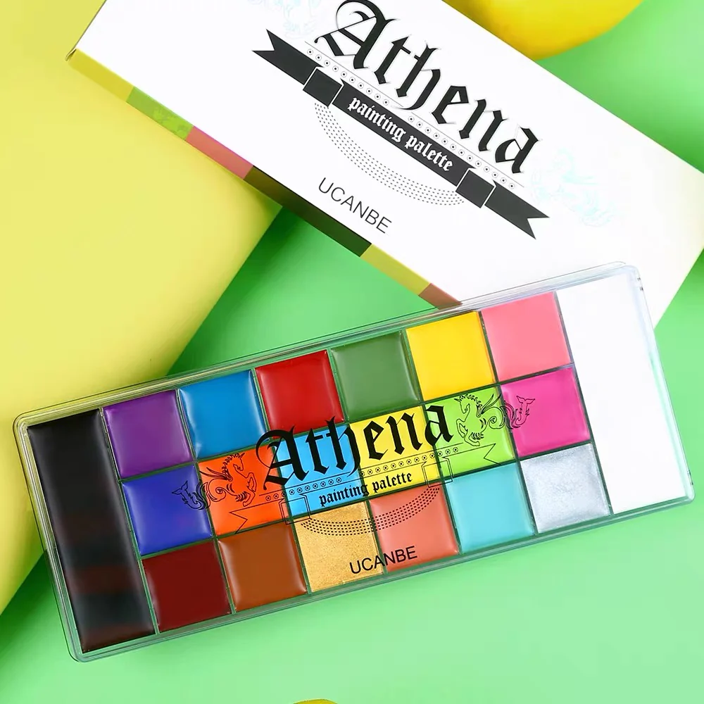 UCANBE Halloween Face Paint Palette – 20 Color Professional Body & Face Paint Makeup Kit for Costume, Cosplay & SFX