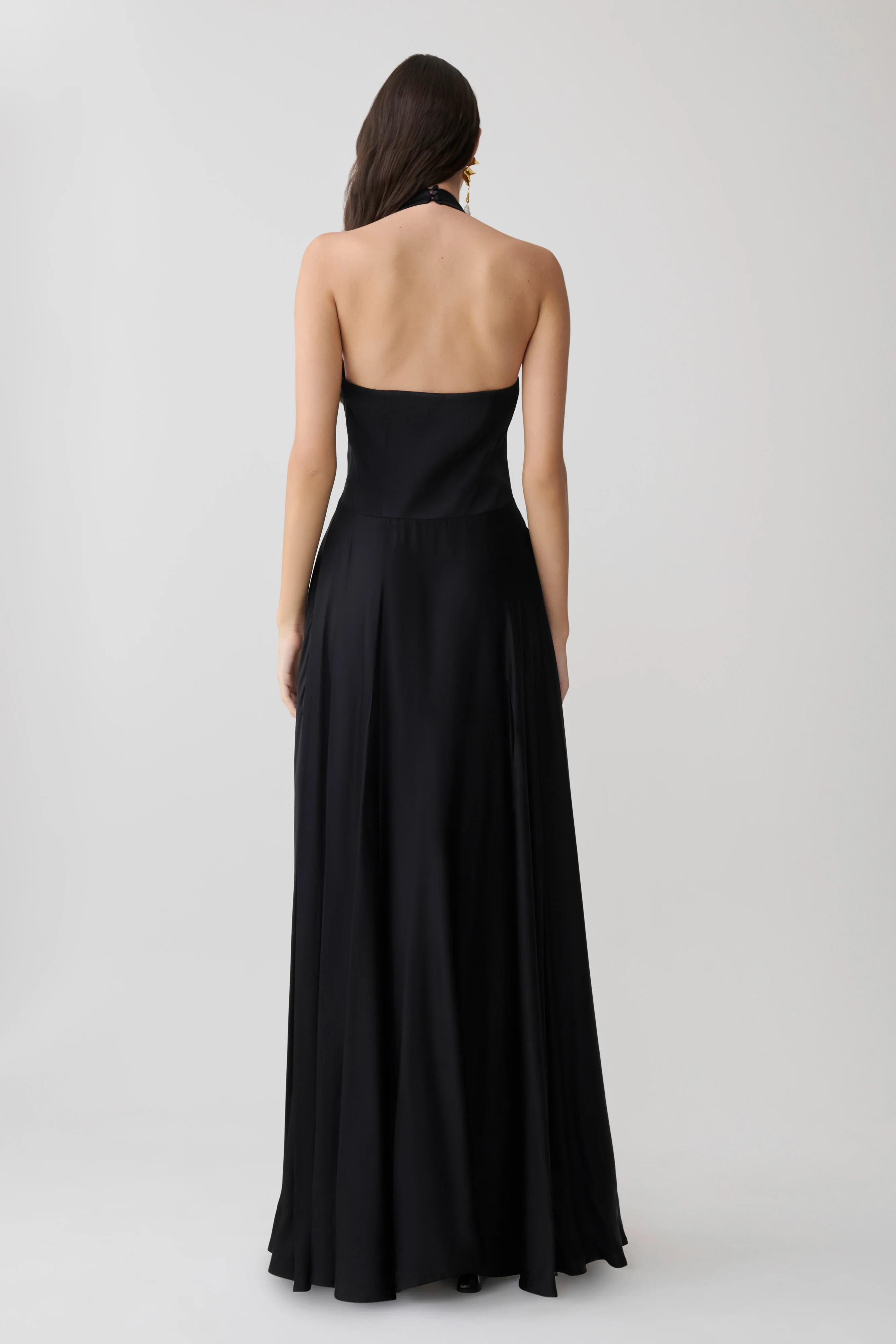 Rebecca Halter Buttoned Maxi Dress - Black