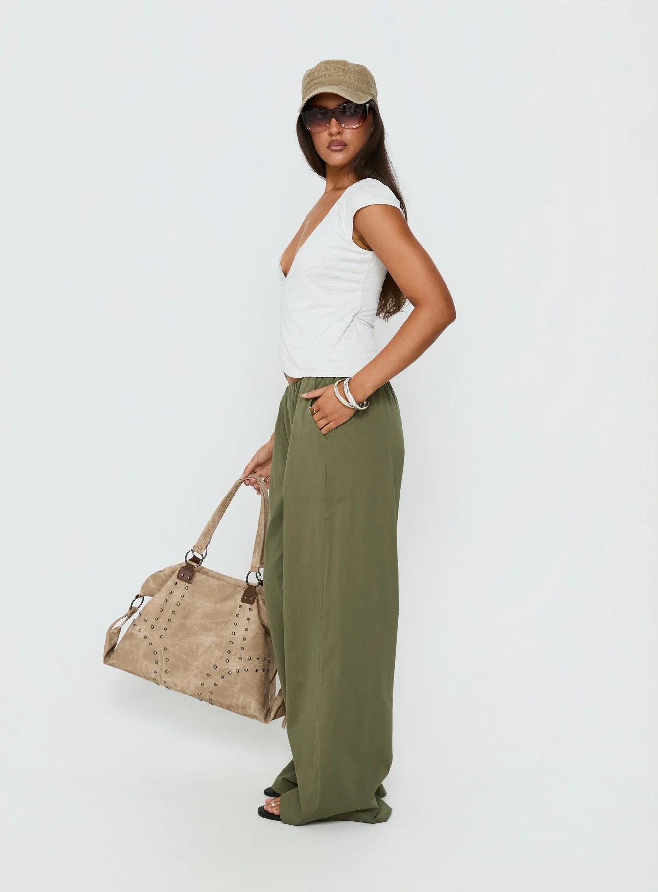 Lunea Concealed Waistband Pants Khaki