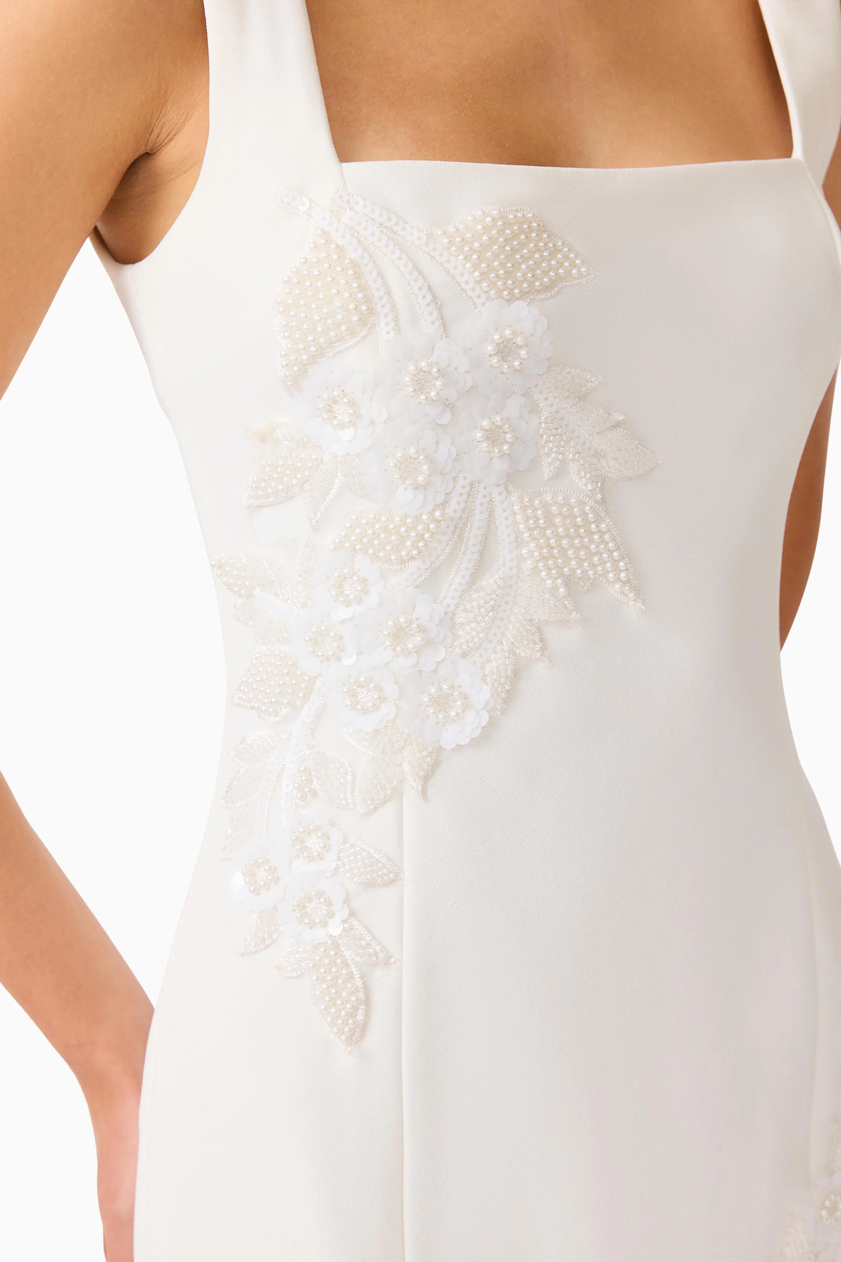 Odelia Beaded Mini Dress in White
