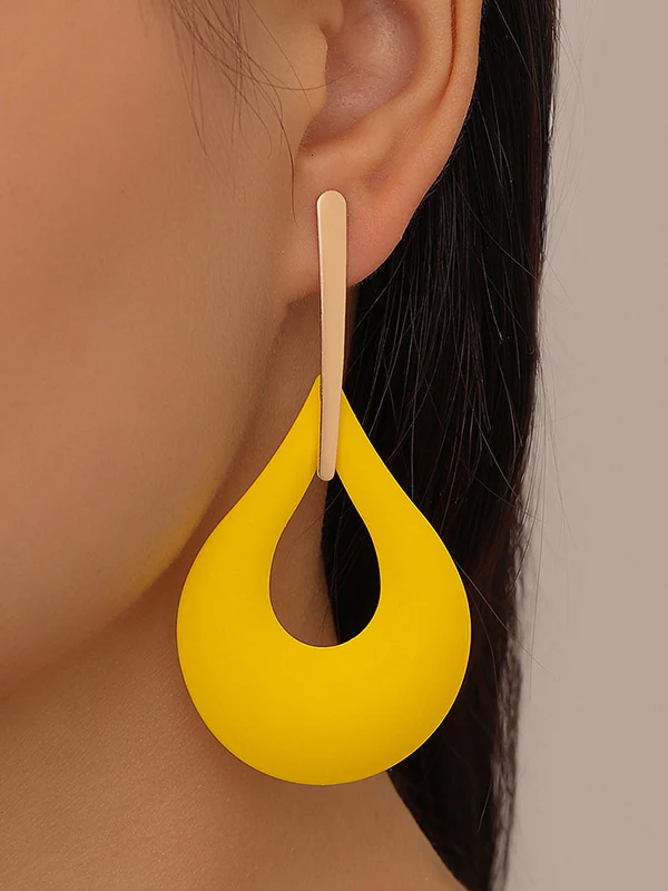 Geometric Hollow Drop Earrings