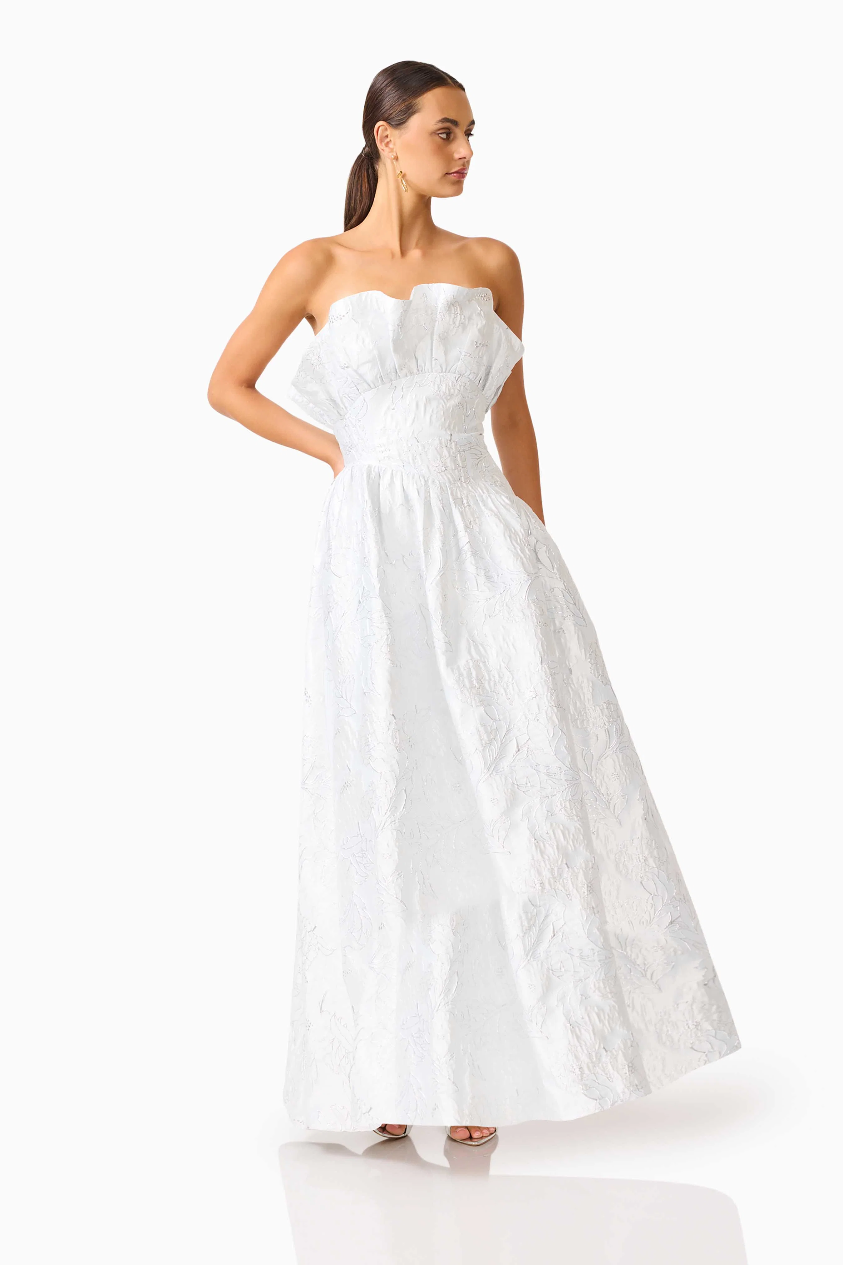 Laurel Sleeveless Maxi Dress in Silver