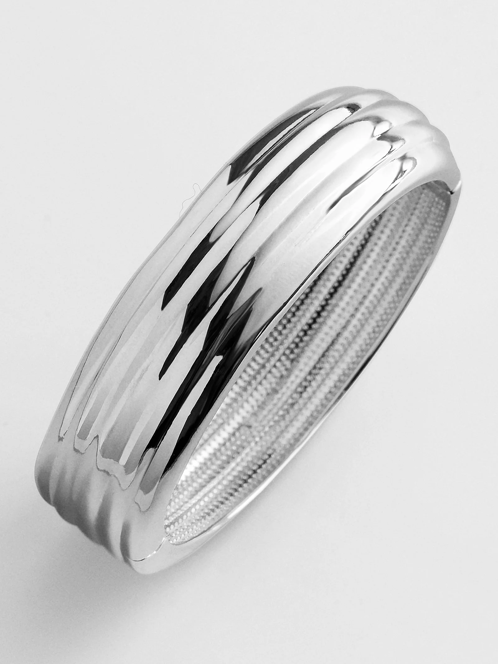 Odessa Hinge Bangle Bracelet - Silver