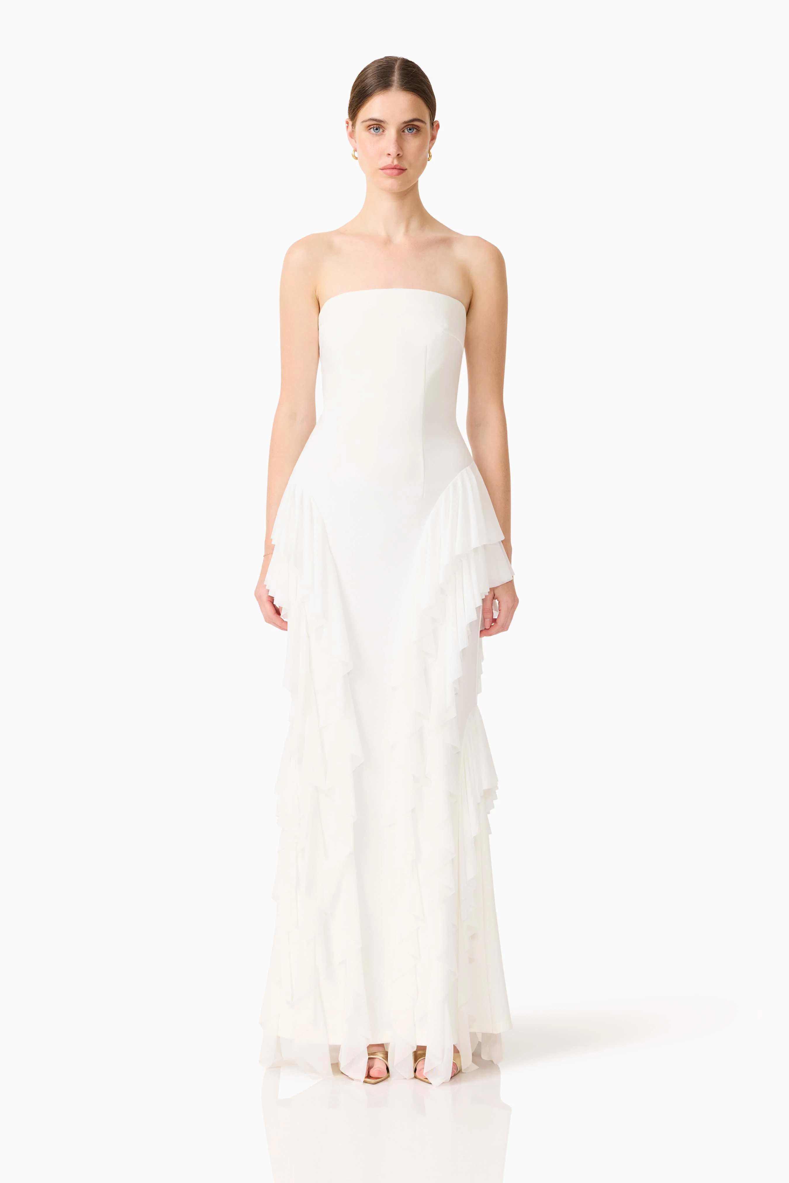 Amelina Strapless Gown in White
