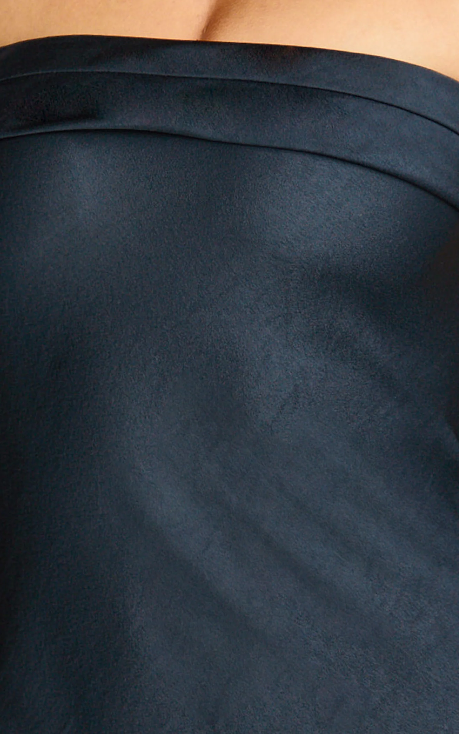 Zaya Midi Dress - Strapless Satin Slip Dress in Navy