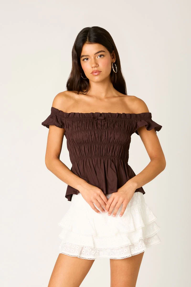 Off-The-Shoulder Smocked Top