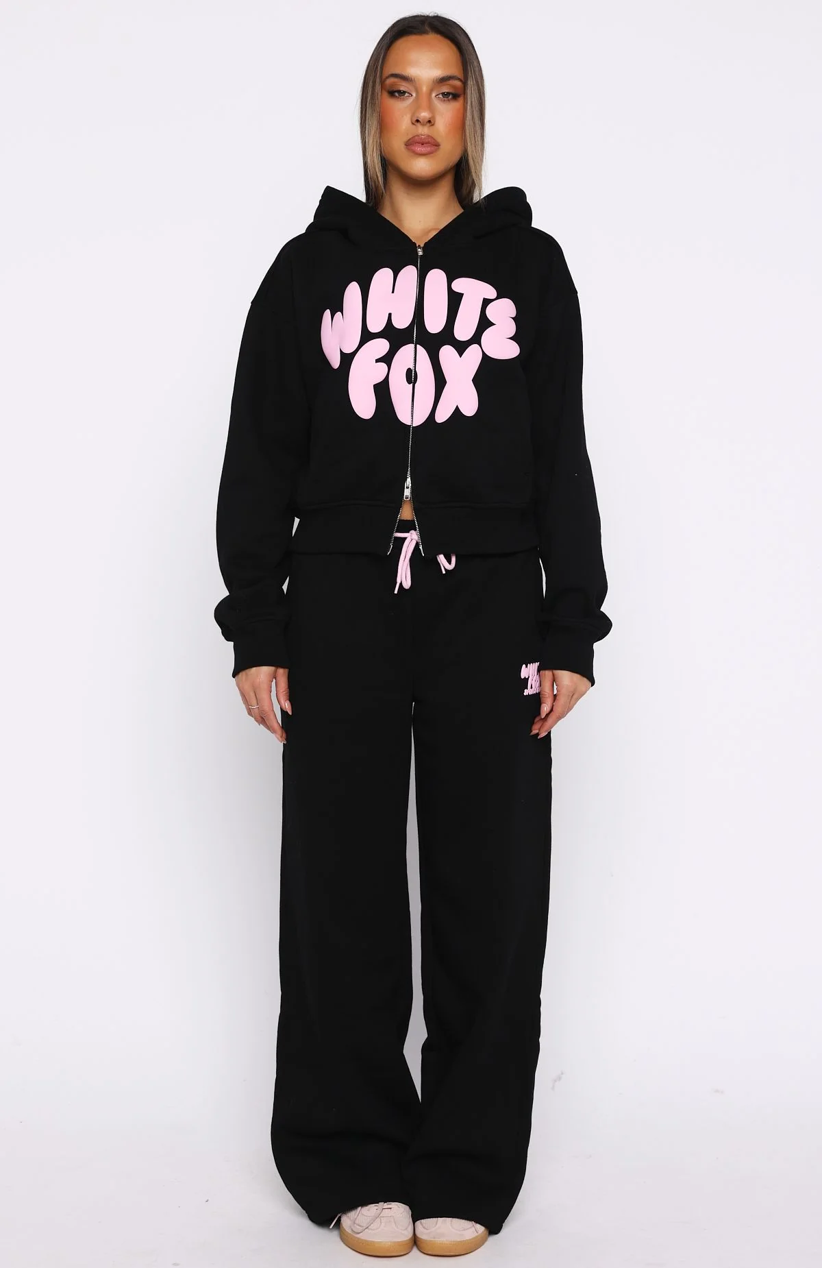 Club 14 Allie Boxy Zip Front Hoodie Black