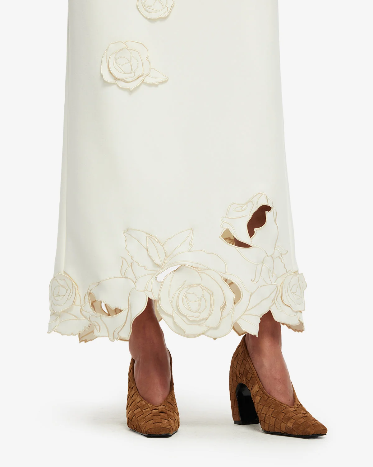 Kyra Appliqué Maxi Skirt - Vanilla