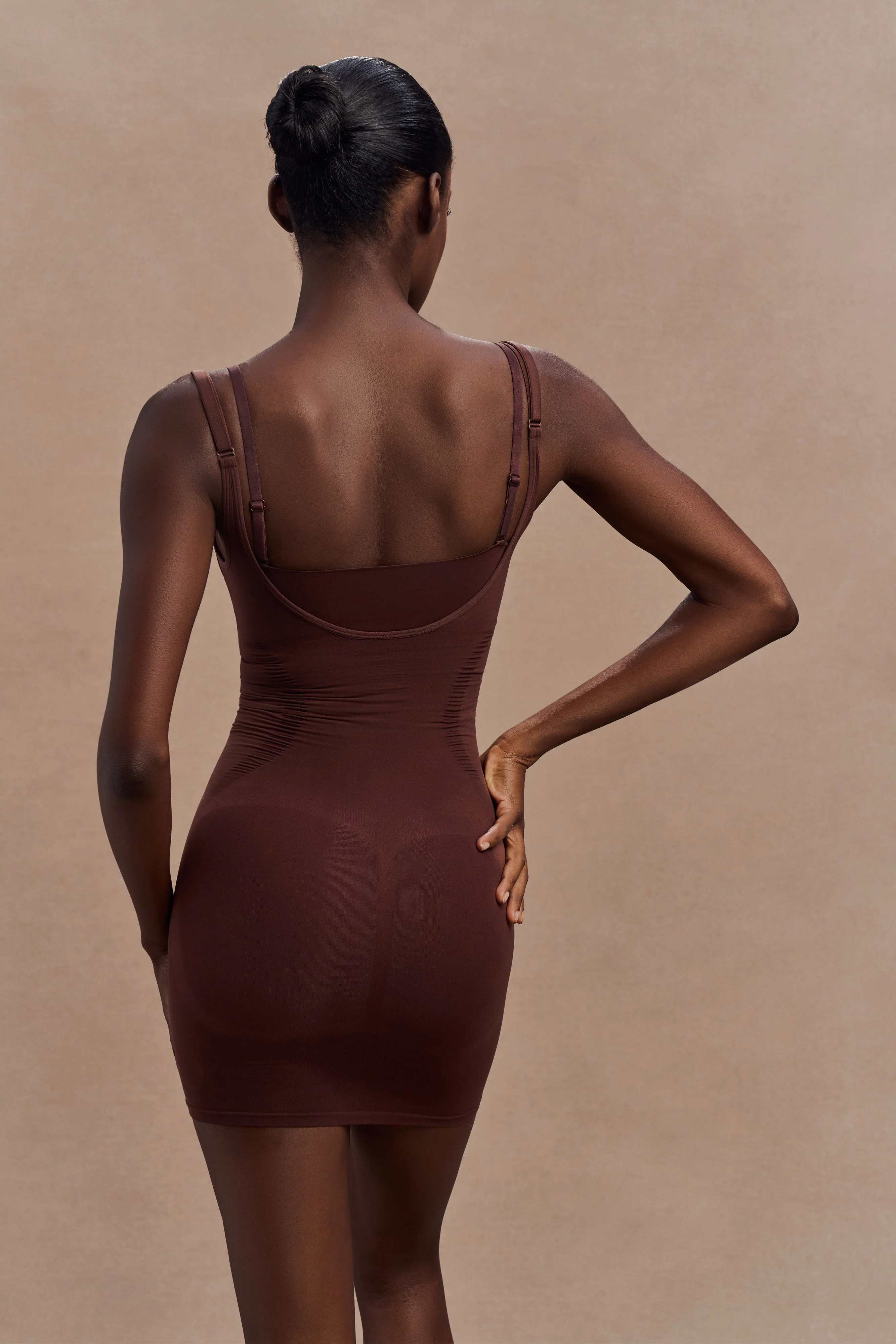 Jocelyn Backless Shapewear Mini Dress - Espresso