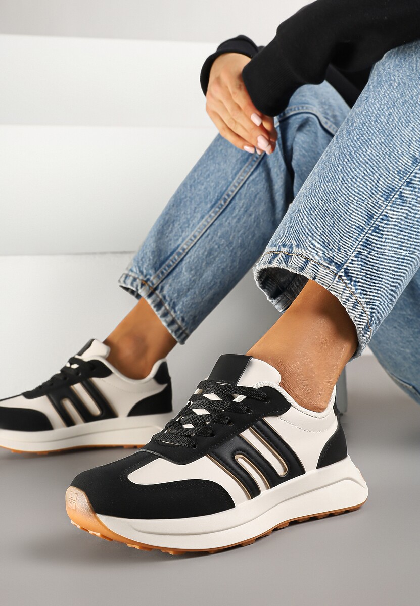 Czarne Sneakersy Ozdobione Geometrycznym Wzorem Eldvisa