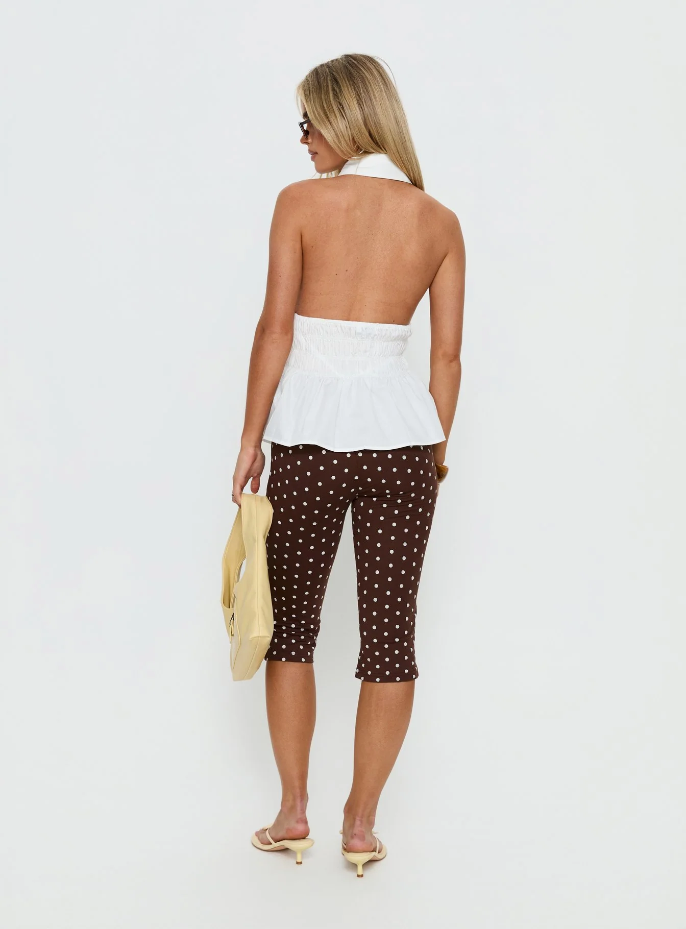 Samaira Capri Pant Brown Polka Dot