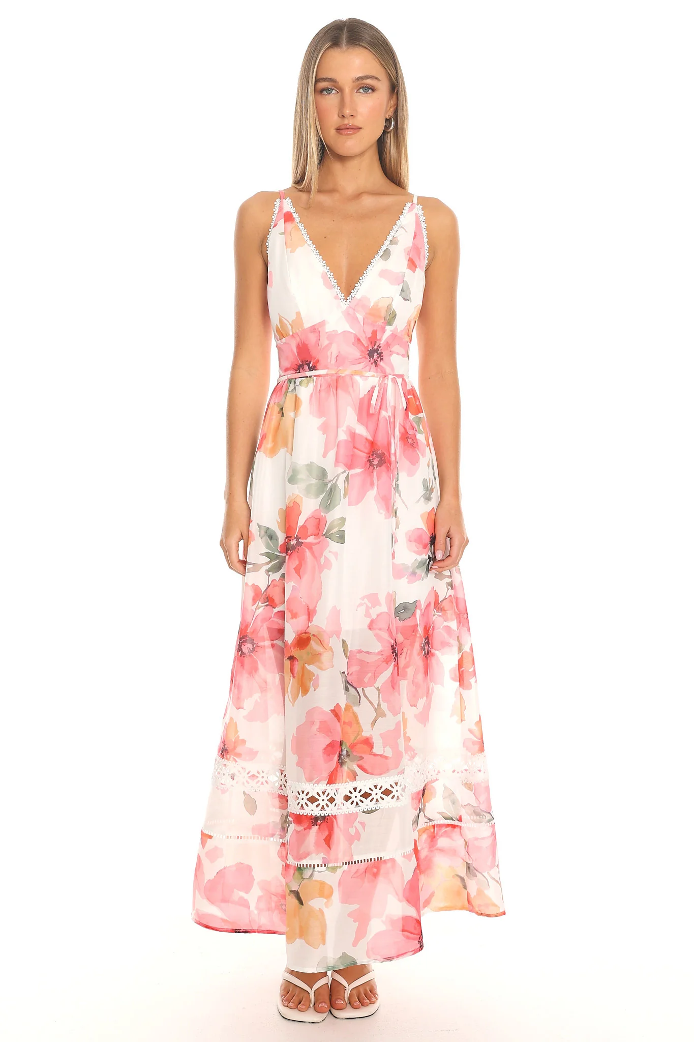Orlia Floral Maxi Dress Pink
