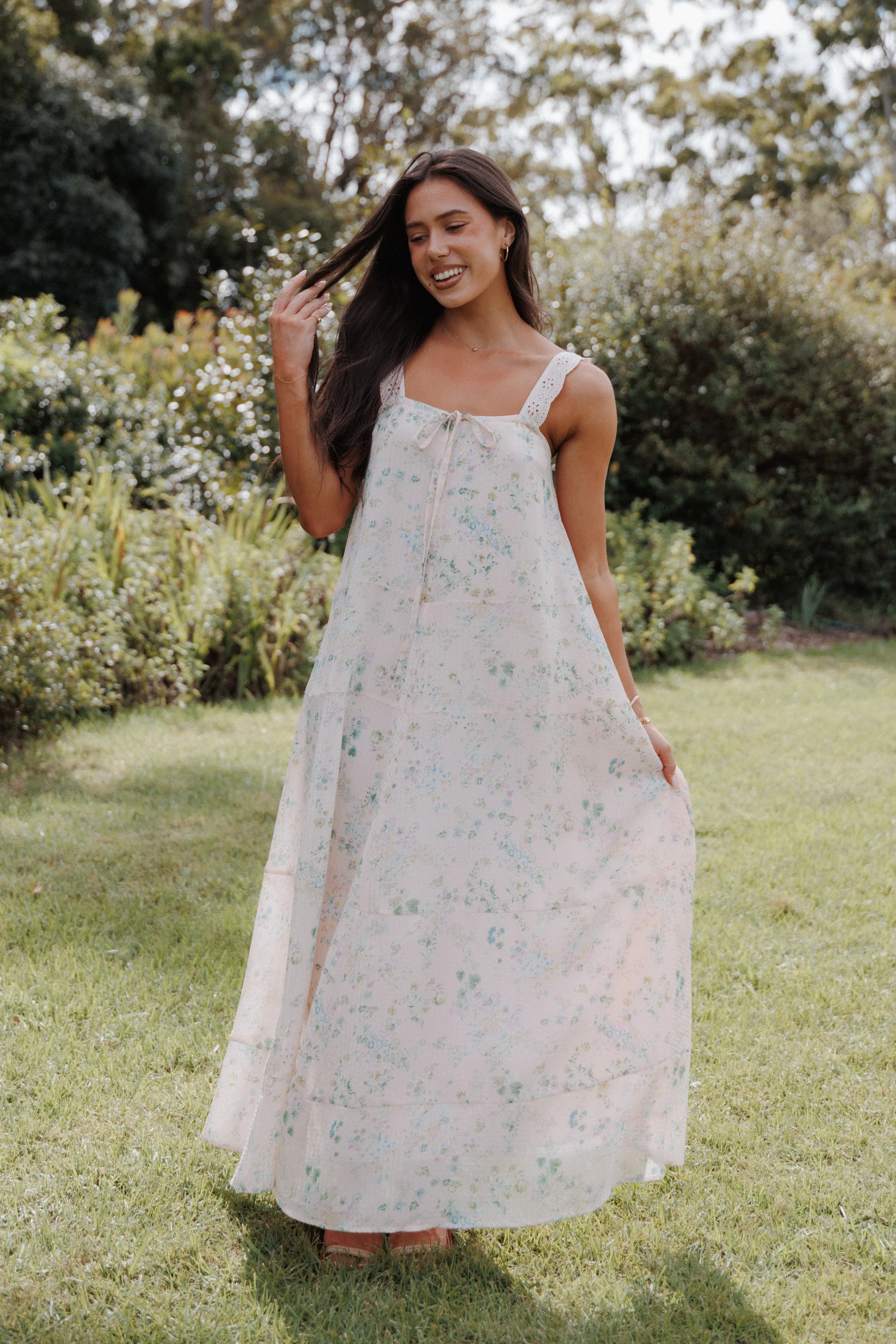Caroline Maxi Dress - Pastel Pink Floral