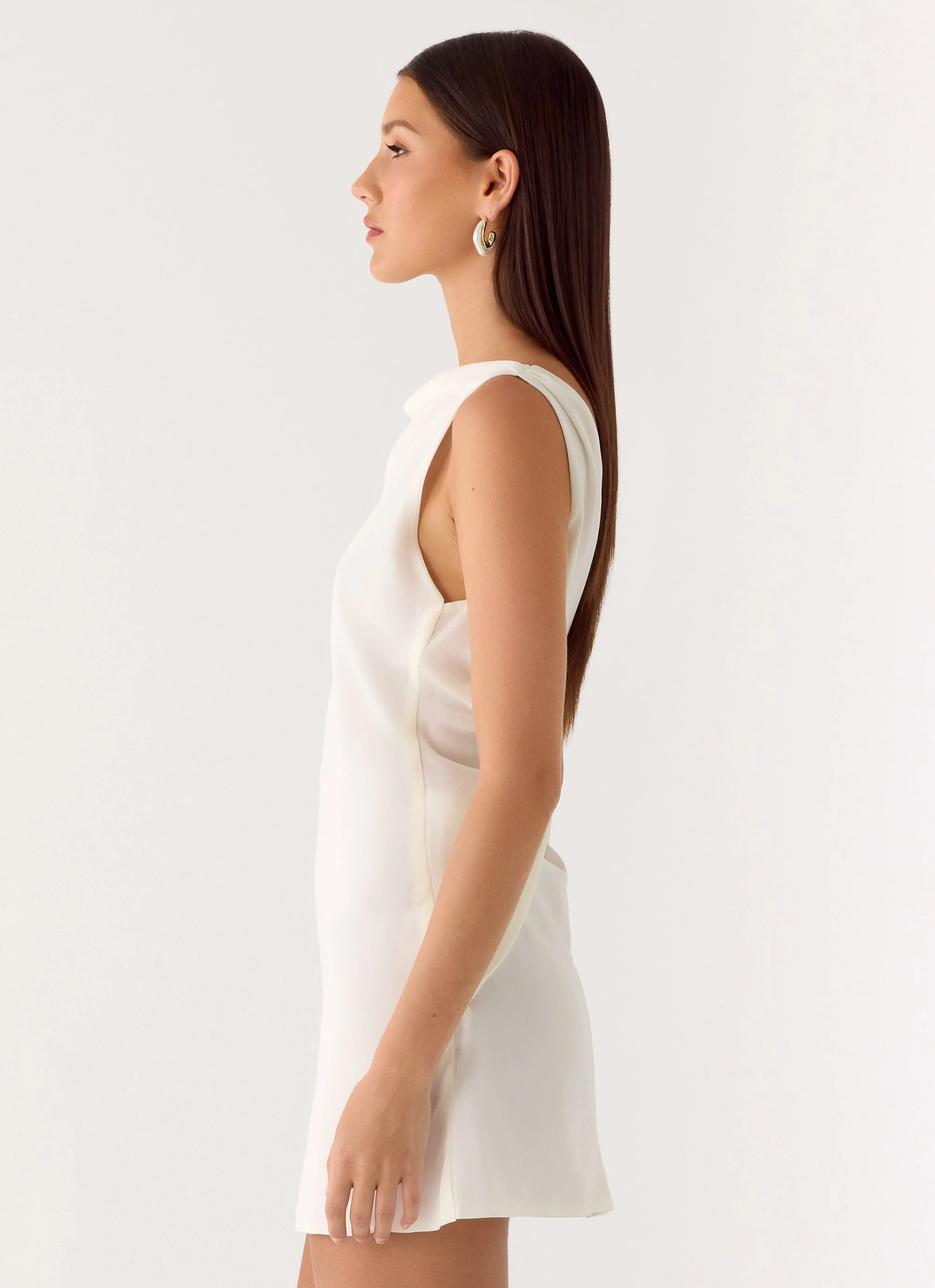 Tuscan Glow Chiffon Mini Dress - Ivory - luluinthesky