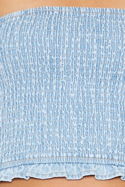 Cropped Chambray Tube Top