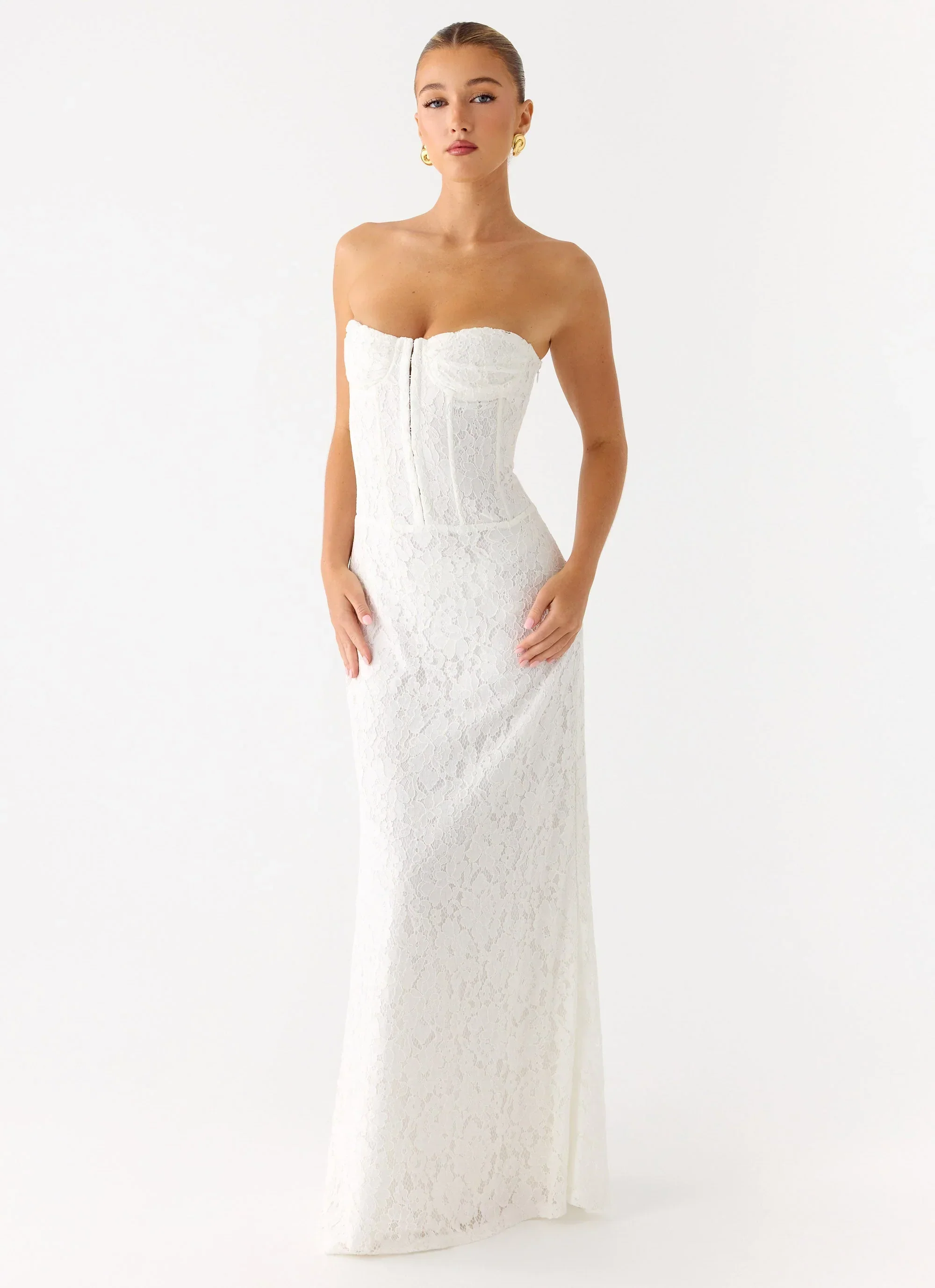 Already Know Lace Maxi Dress - White - luluinthesky