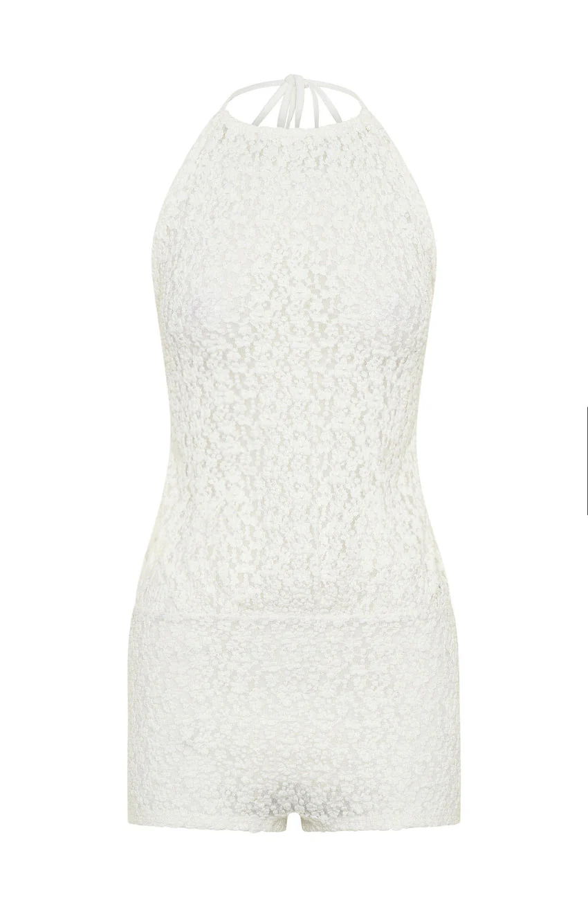 Misbehave Playsuit Off White