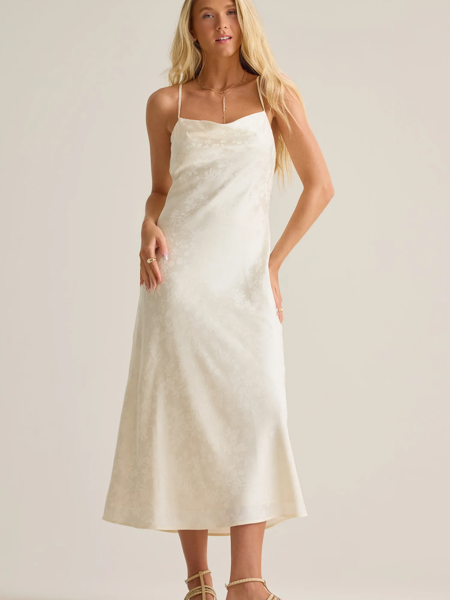Olandria Satin Midi Dress