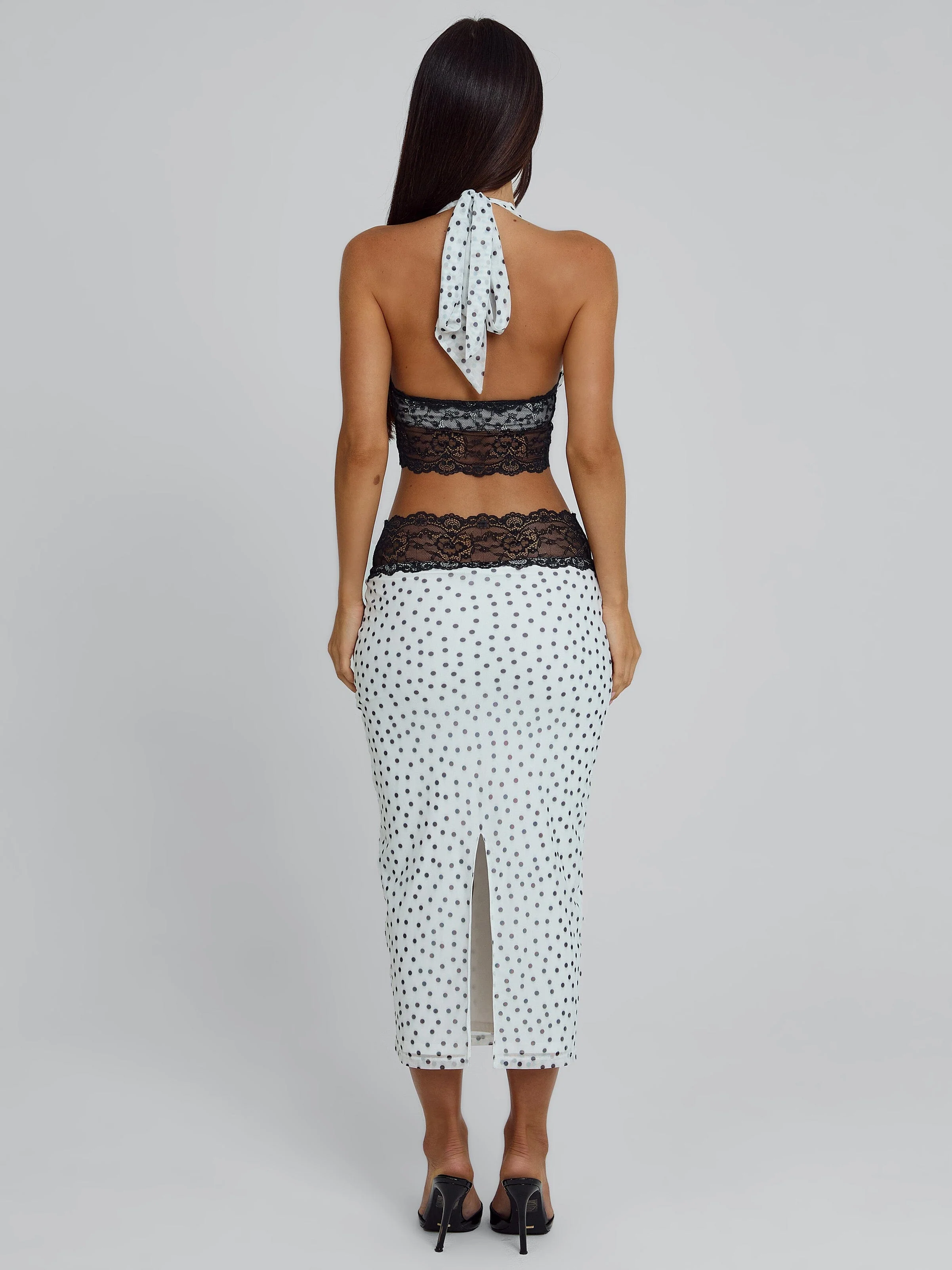 Jazara Midi Skirt Black Polka Dot