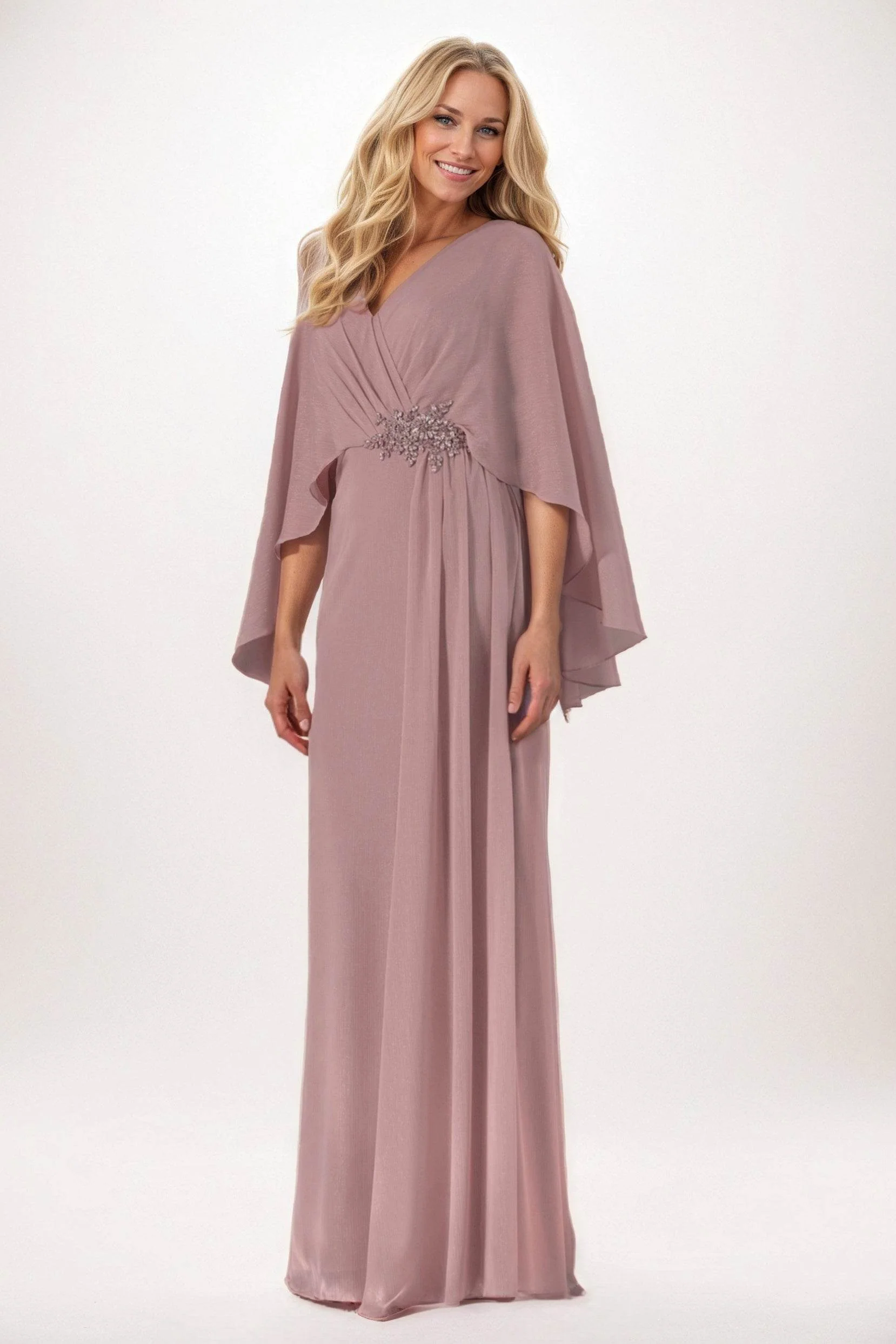 Sheath-Column Maxi Chiffon Mother of the Bride Dresses CM0389