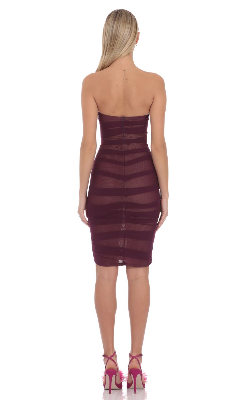 Velara Mesh Strapless Midi Dress