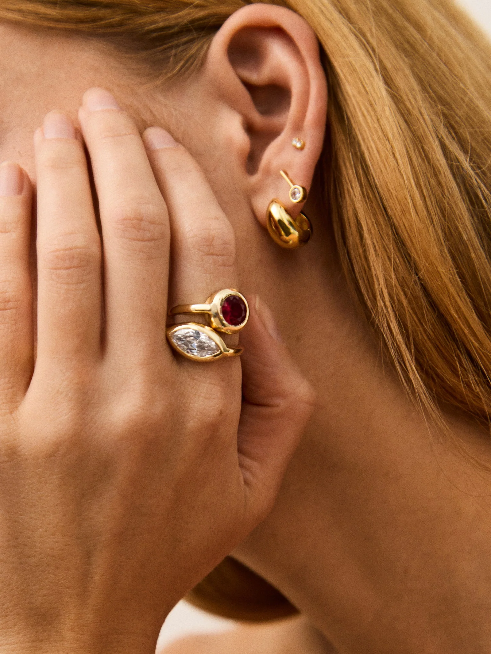 Greer 14K Gold Huggie Earrings - Gold