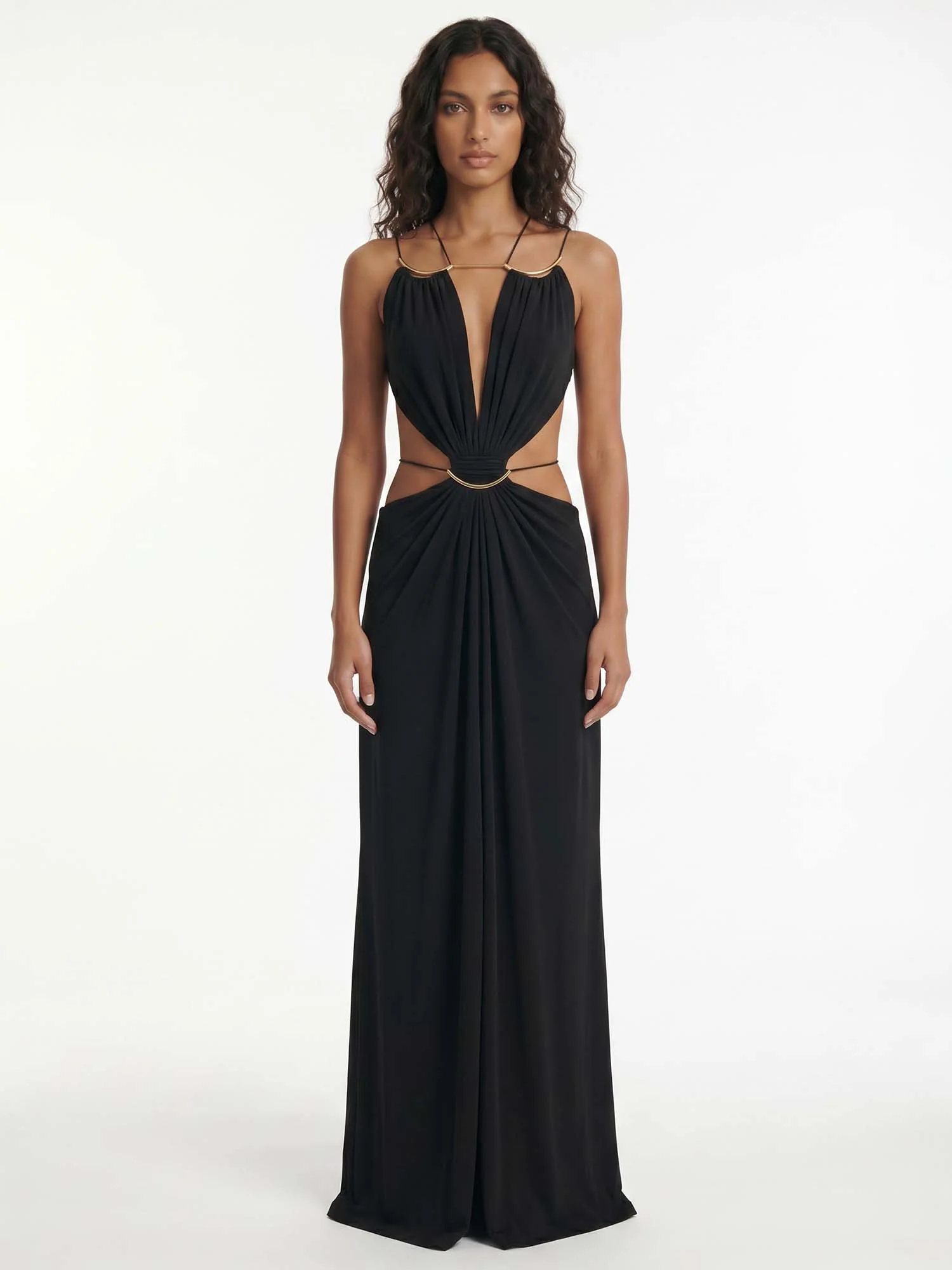 Multi Strap Cutout Maxi Dress