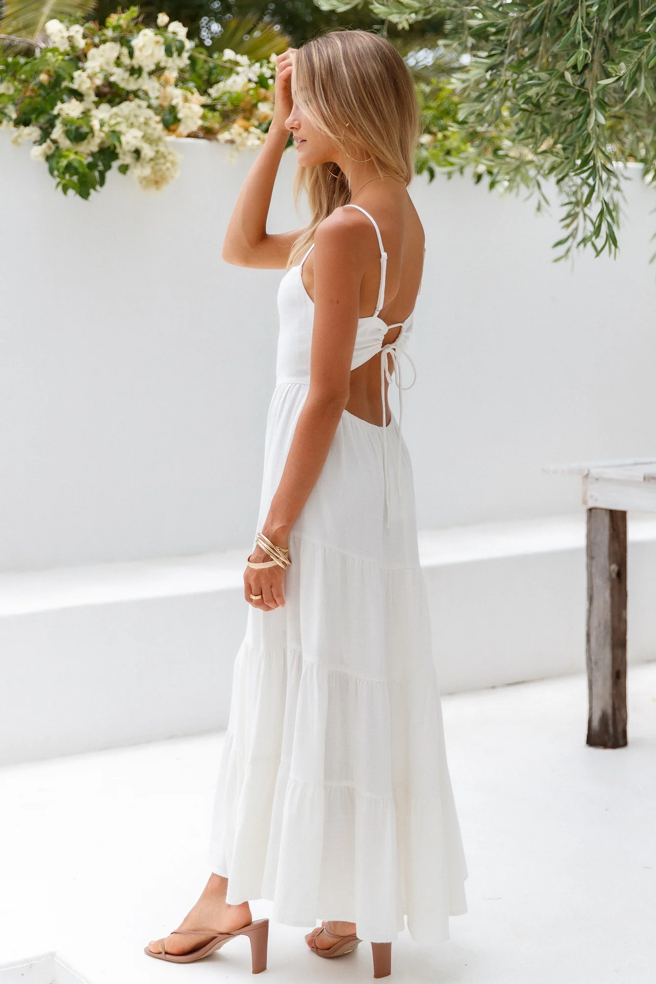 Train Into Town Midi Dress White - luluinthesky