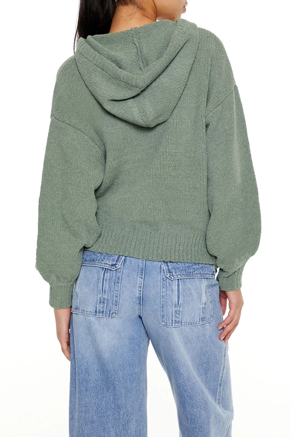 Hooded Drop-Sleeve Sweater
