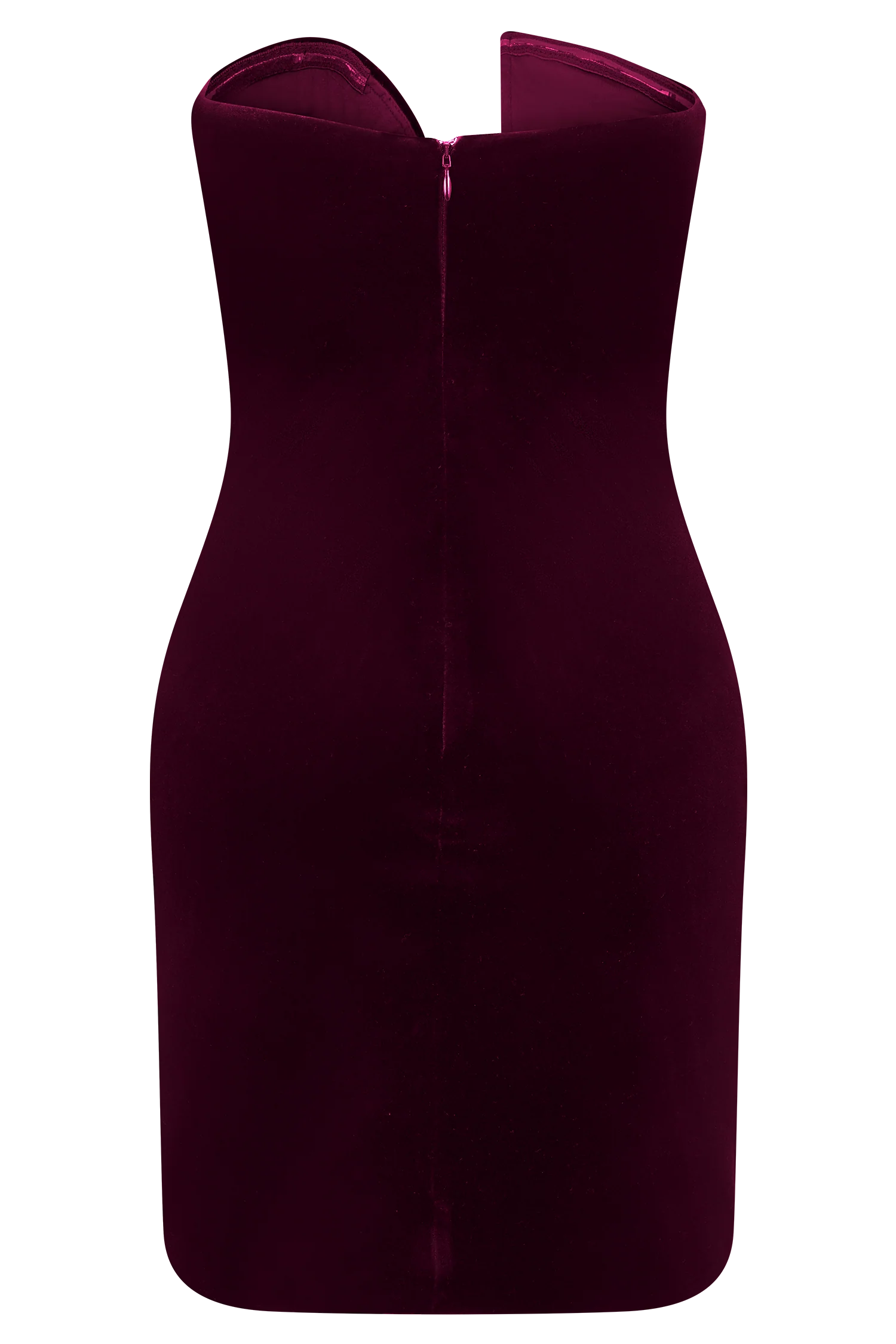 Paulina Velvet Strapless Mini Dress - Wine