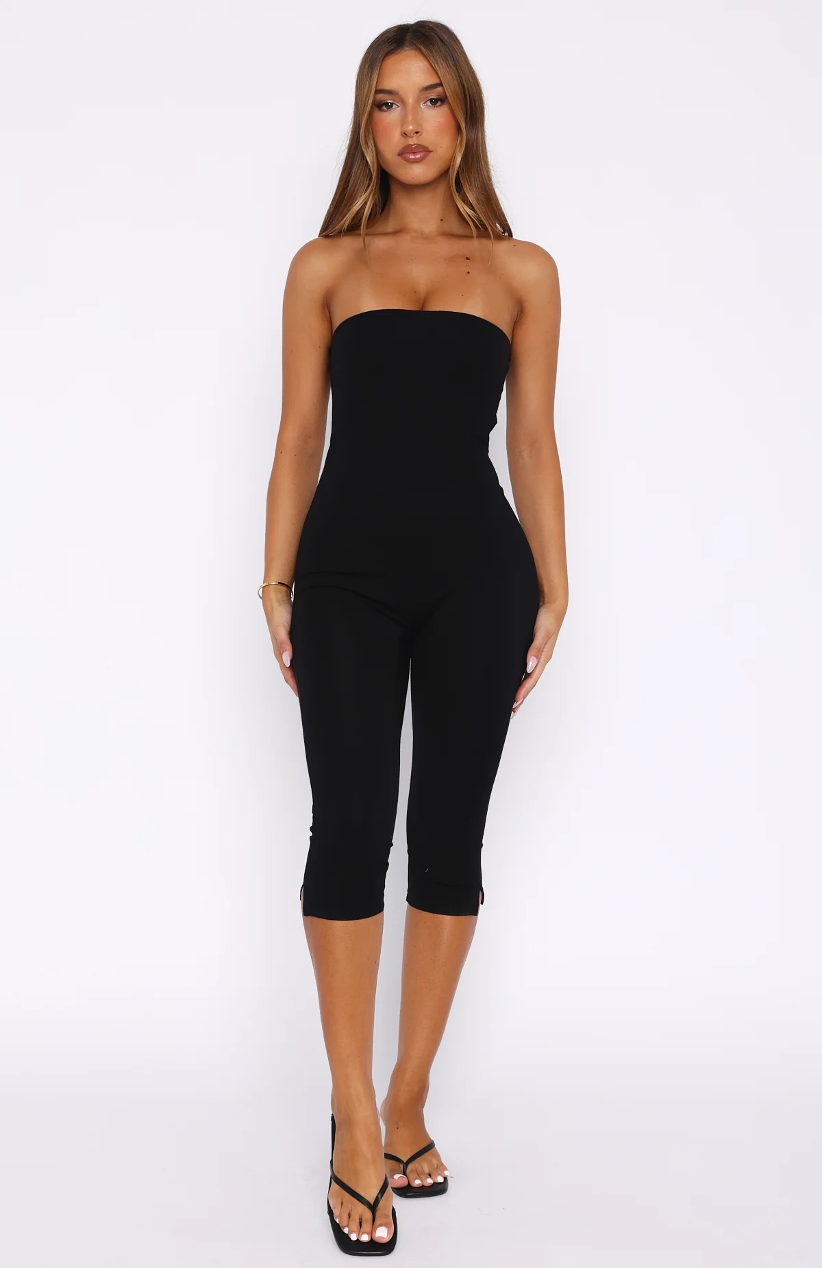 True Desire Strapless Jumpsuit Black