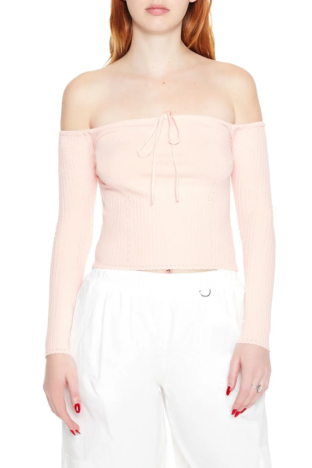 Off-the-Shoulder Sweater-Knit Top
