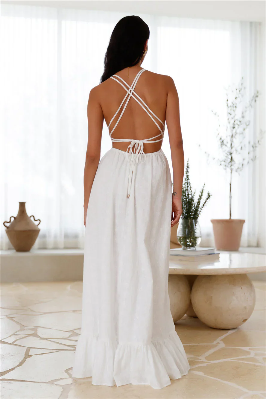 Crystal Clarity Maxi Dress White